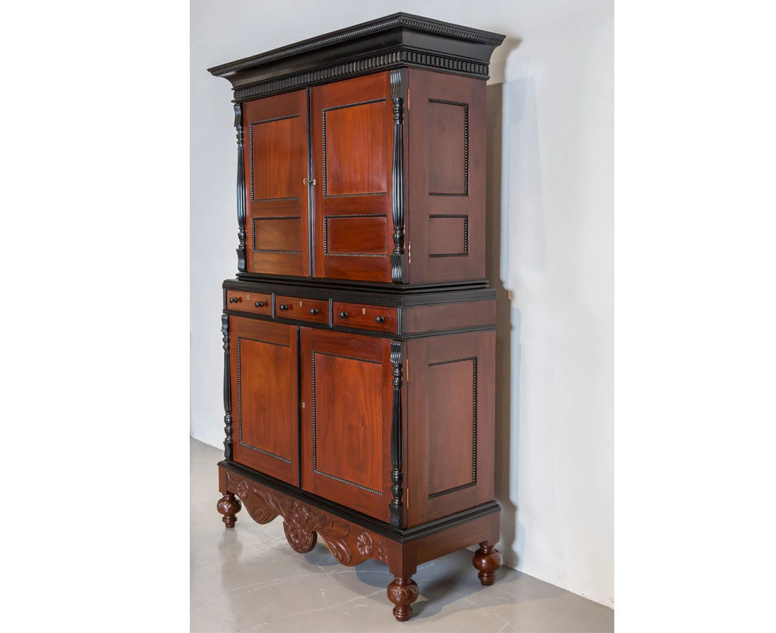 CUP-377 2L Dutch Colonial Mahogany & Ebony Cupboard l The Past Perfect Collection l Singapore