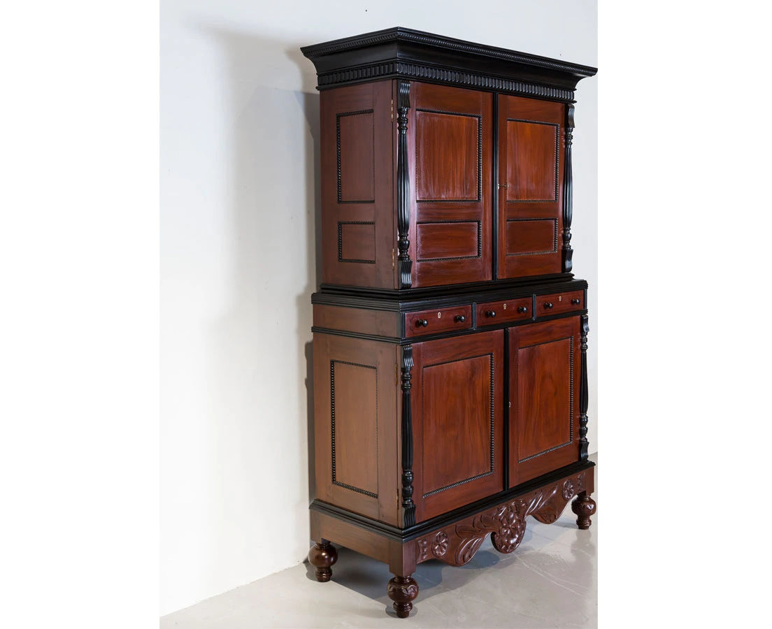 CUP-377 3L Dutch Colonial Mahogany & Ebony Cupboard l The Past Perfect Collection l Singapore