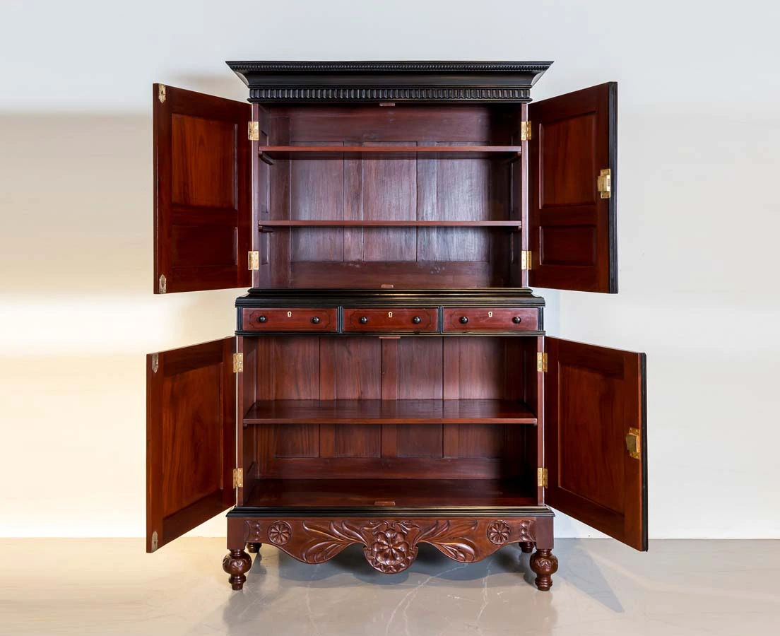 CUP-377 8L Dutch Colonial Mahogany & Ebony Cupboard l The Past Perfect Collection l Singapore