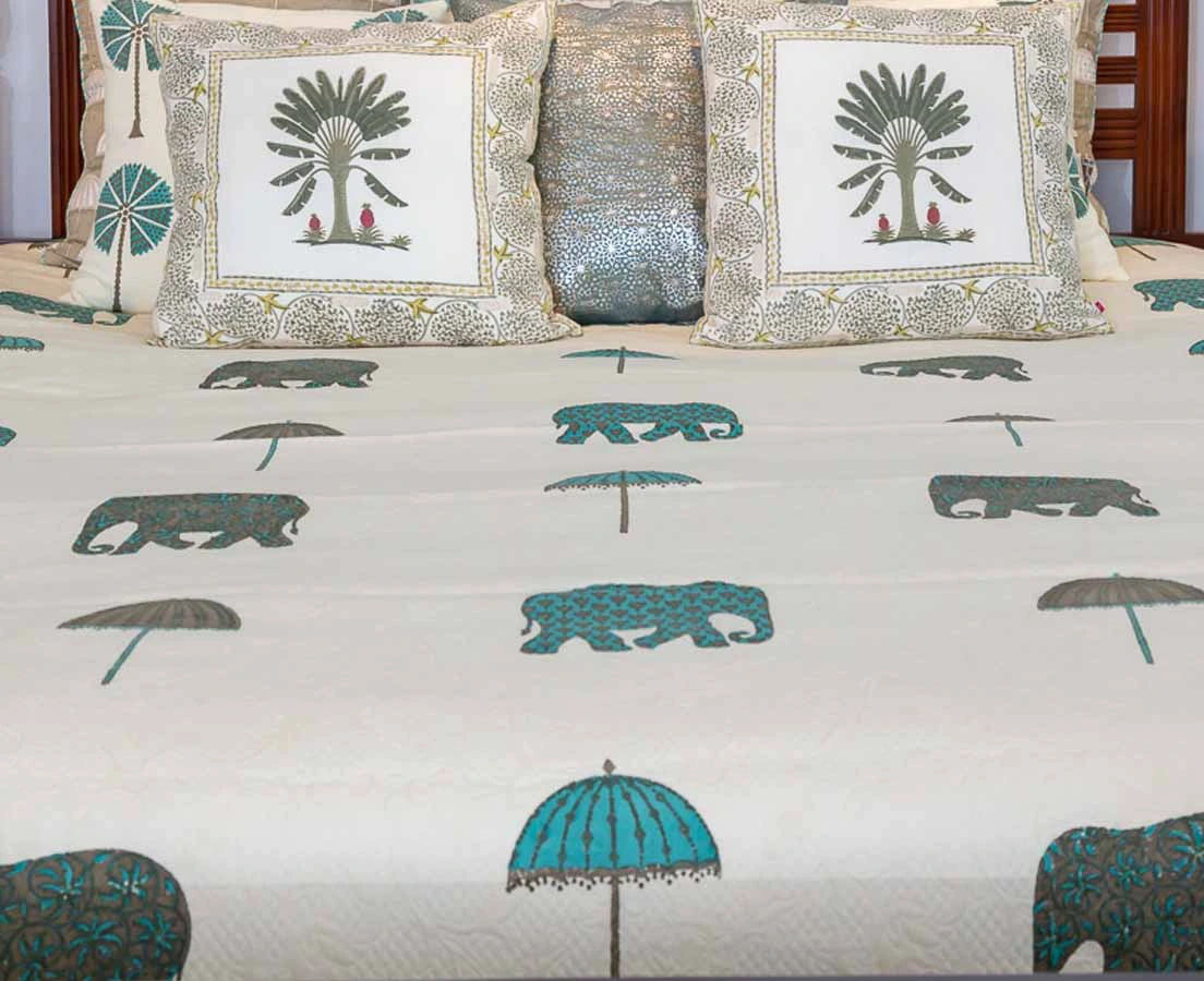 Mysore Cotton Bed Cover Good Earth l The Past Perfect Collection l Singapore