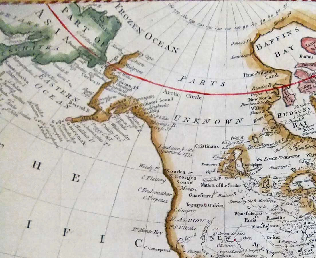 MAP-049 2L Antique Map North America - Cook - 1783 l The Past Perfect Collection l Singapore copy