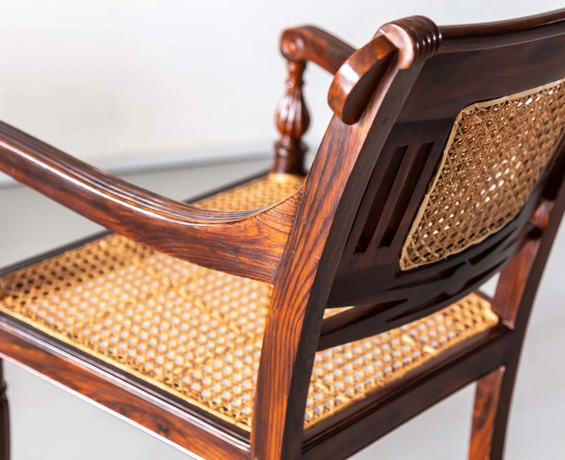 Pair of British Colonial Rosewood Arm Chairs - The Past Perfect Collection - Singapore