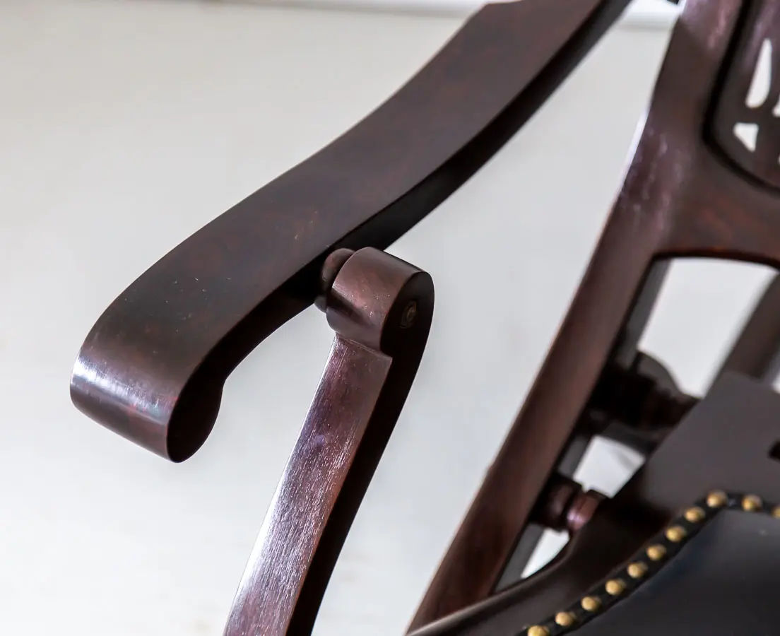 Antique Chairs - British Colonial Rosewood Foldable Rocking Chair - The Past Perfect Collection - Singapore - CHA-288 7L