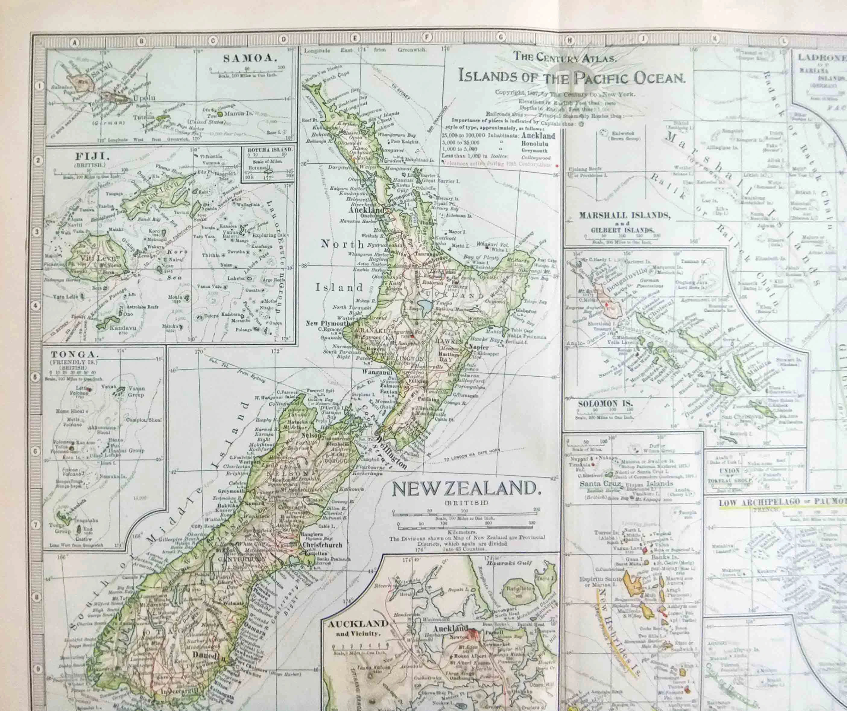MAP-059 2L Antique map New Zealand with Islands of the Pacific Ocean l The Past Perfect Collection l Singapore