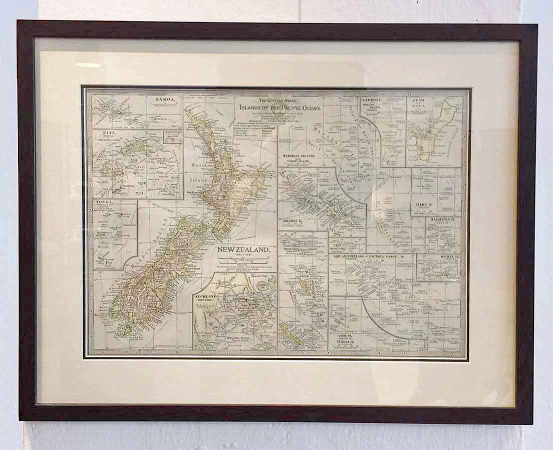 MAP-059 5L Antique map New Zealand with Islands of the Pacific Ocean l The Past Perfect Collection l Singapore