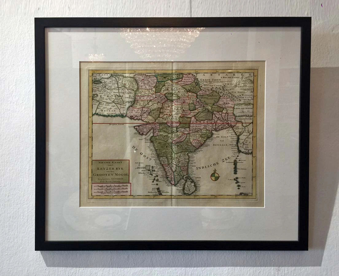 MAP-066 Antique Map 7L -Nieuwe kaart van t keyzerryk van den grooten Mogol Isaac Tirion 1730 l The Past Perfect Collection l Singapore