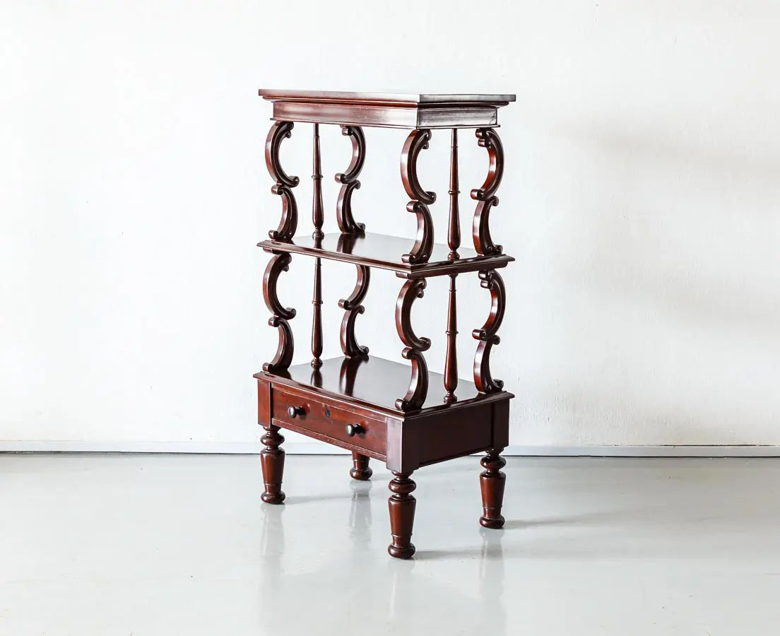 Antique Shelves - British Colonial Mahogany Whatnot - The Past Perfect Collection - Singapore