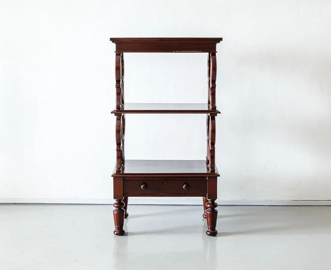 Antique Shelves - British Colonial Mahogany Whatnot - The Past Perfect Collection - Singapore