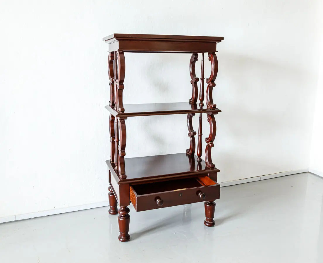 Antique Shelves - British Colonial Mahogany Whatnot - The Past Perfect Collection - Singapore