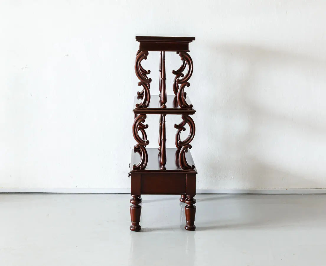 Antique Shelves - British Colonial Mahogany Whatnot - The Past Perfect Collection - Singapore