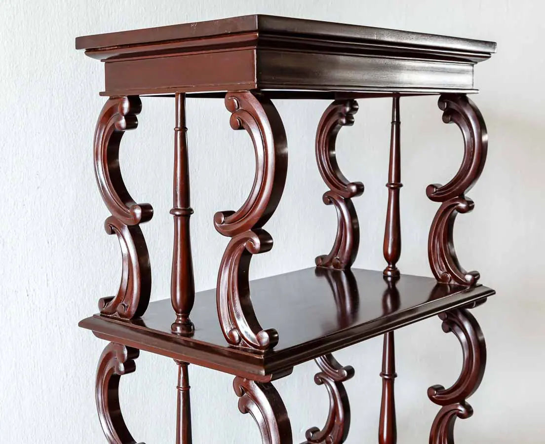 Antique Shelves - British Colonial Mahogany Whatnot - The Past Perfect Collection - Singapore