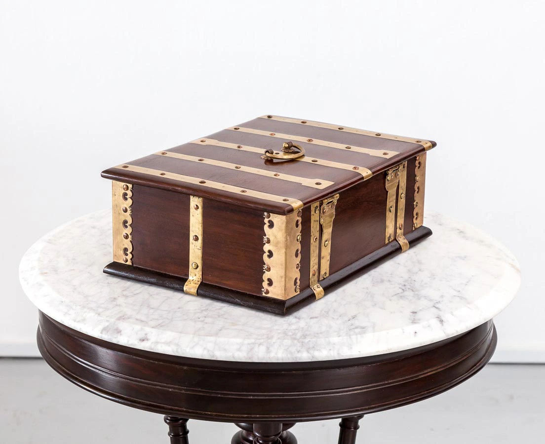 BOX-272 3L British Colonial Mahogany Cash Box l The Past Perfect Collection l Singapore