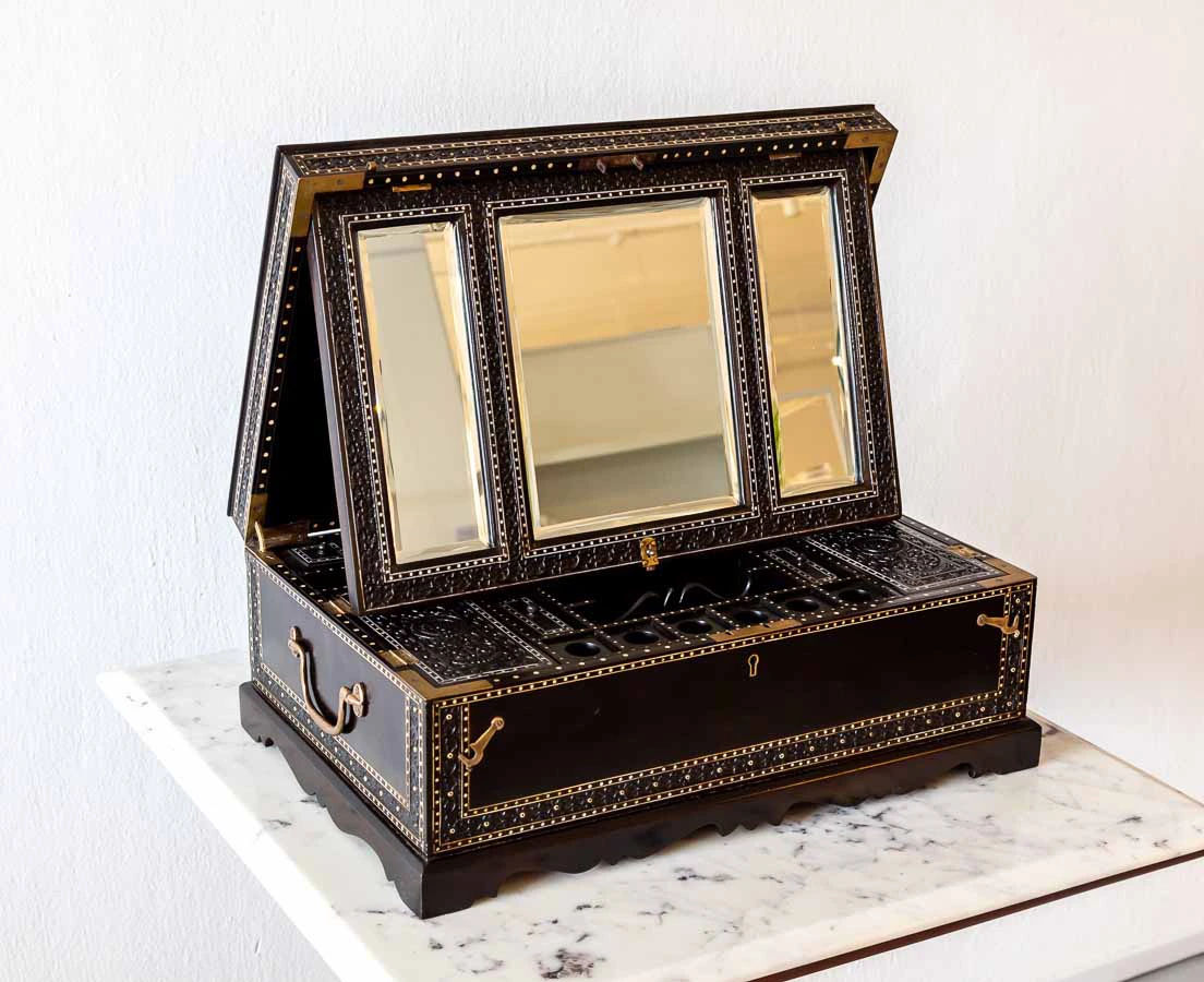 BOX-274 5aL Anglo-Indian Ebony Dressing Box l The Past Perfect Collection l Singapore