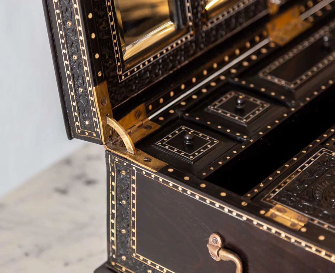 BOX-274 8L Anglo-Indian Ebony Dressing Box l The Past Perfect Collection l Singapore