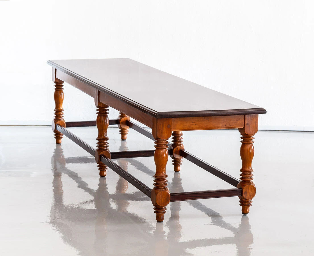 BSS-075 2L Pair of British Colonial Satinwood & Rosewood benches l The Past Perfect Collection l Singapore