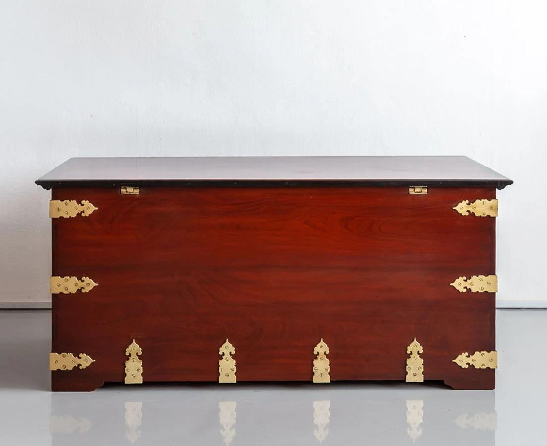 CHE-140-10L Indo-Dutch Mahogany Brass Bound Chest l The Past Perfect Collection l Singapore