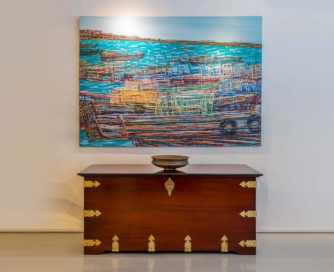 CHE-140-13L Indo-Dutch Mahogany Brass Bound Chest l The Past Perfect Collection l Singapore