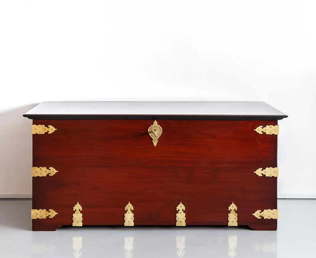 CHE-140-2L Indo-Dutch Mahogany Brass Bound Chest l The Past Perfect Collection l Singapore