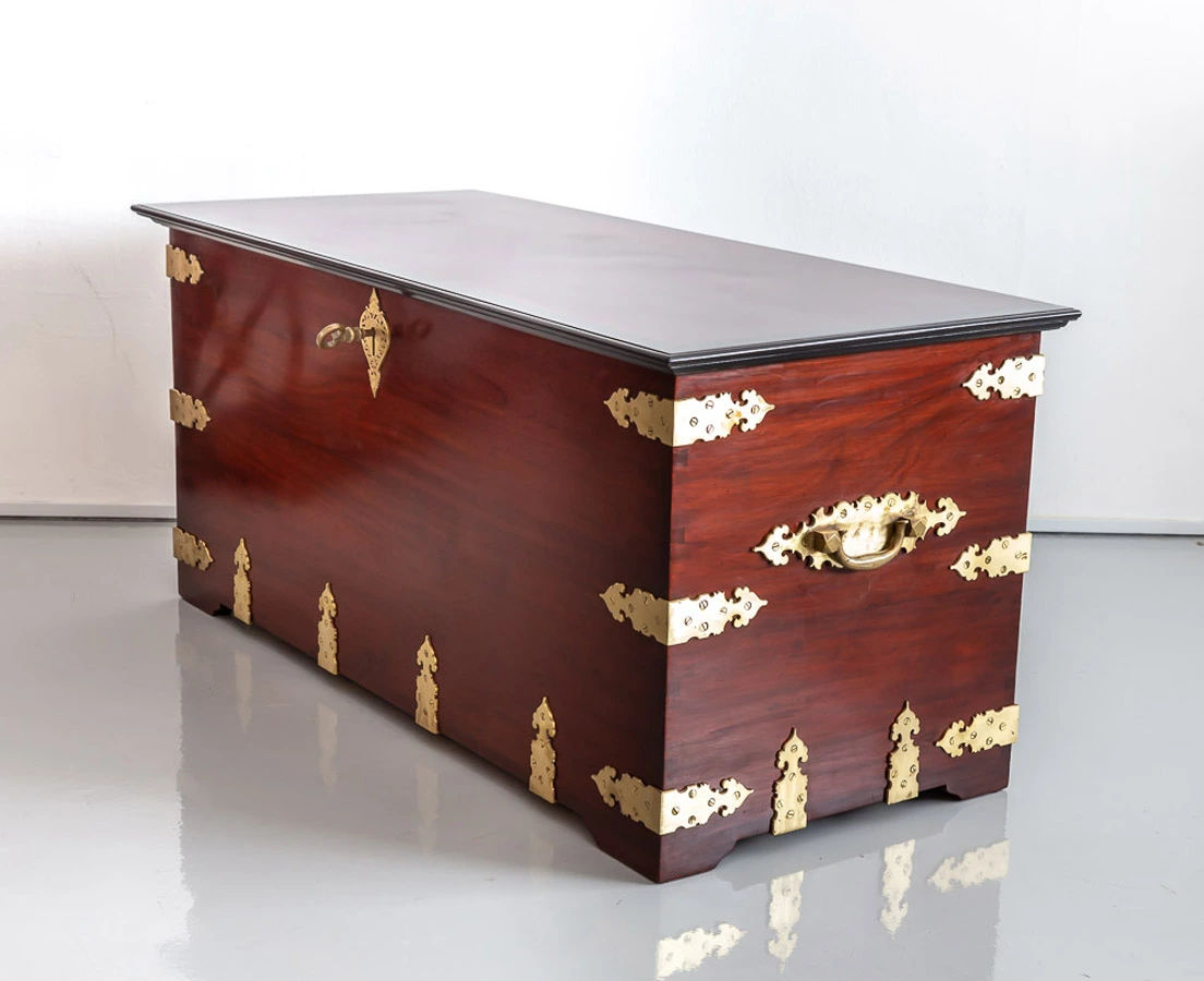 CHE-140-3L Indo-Dutch Mahogany Brass Bound Chest l The Past Perfect Collection l Singapore