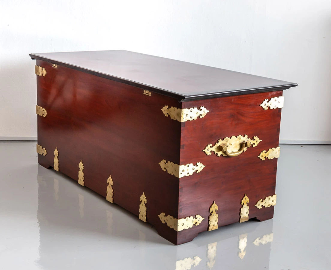 CHE-140-4L Indo-Dutch Mahogany Brass Bound Chest l The Past Perfect Collection l Singapore