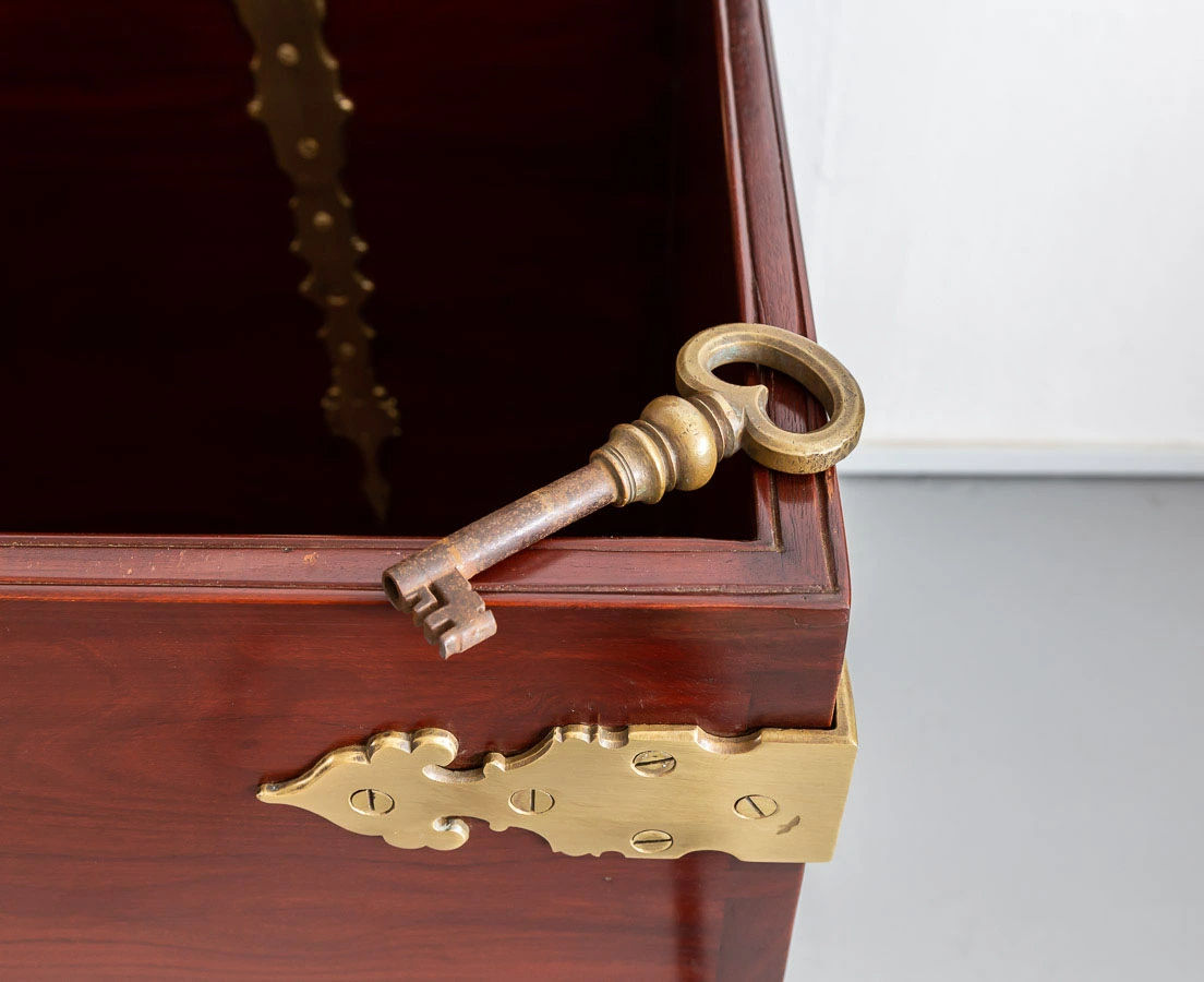 CHE-140-5aL Indo-Dutch Mahogany Brass Bound Chest l The Past Perfect Collection l Singapore