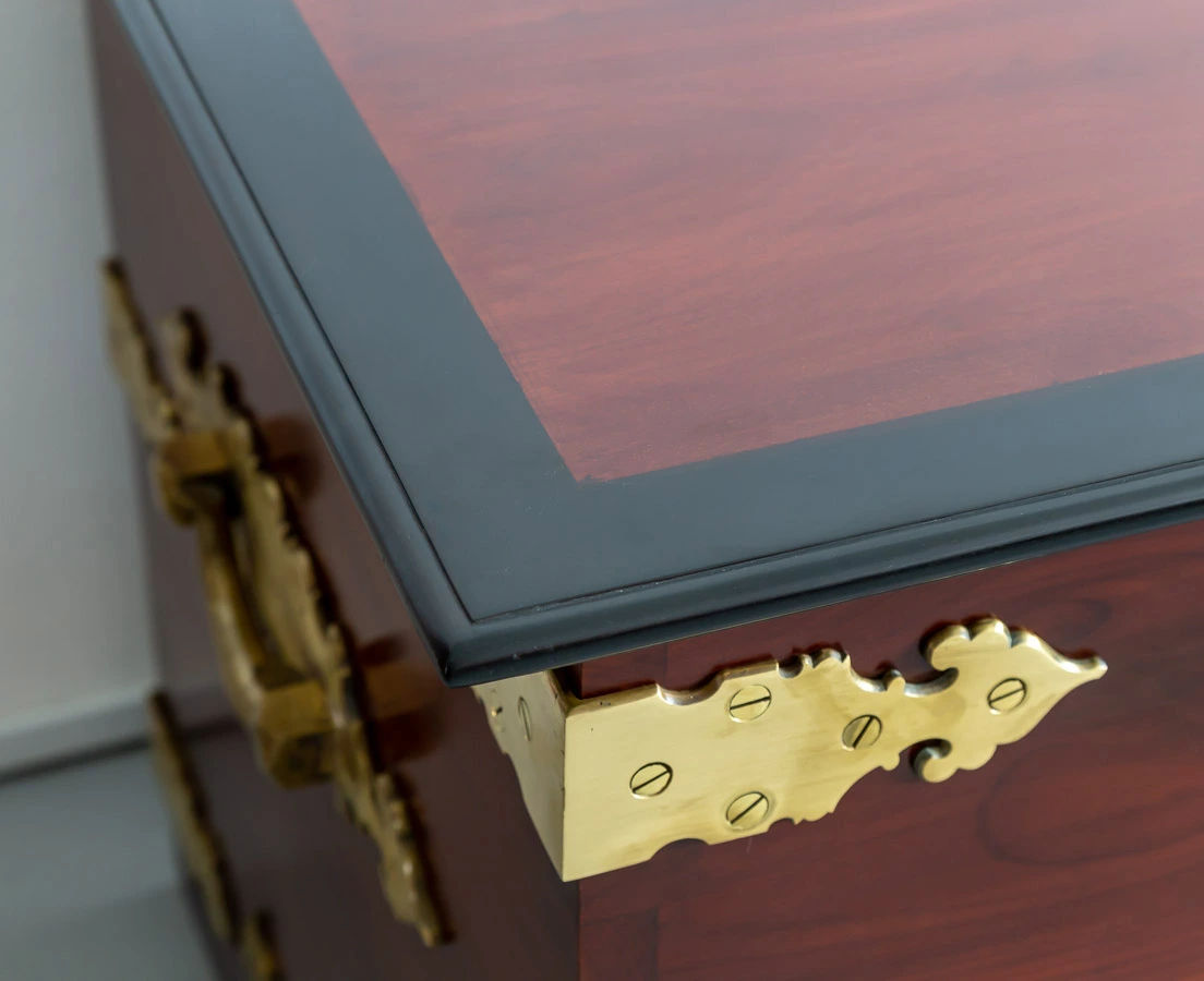 CHE-140-7L Indo-Dutch Mahogany Brass Bound Chest l The Past Perfect Collection l Singapore