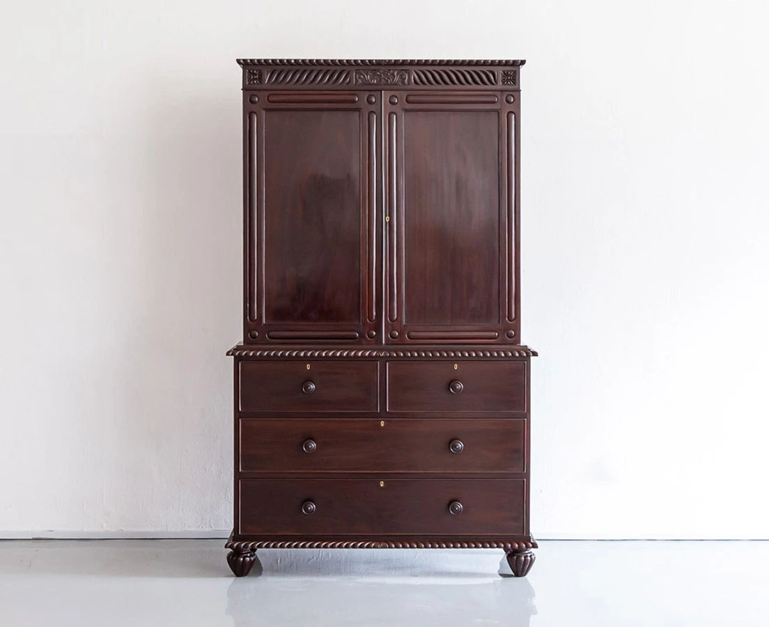 CUP-447 1L Anglo-Indian Rosewood Linen Press l The Past Perfect Collection l Singapore