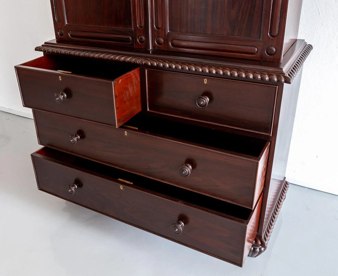CUP-447 6L Anglo-Indian Rosewood Linen Press l The Past Perfect Collection l Singapore