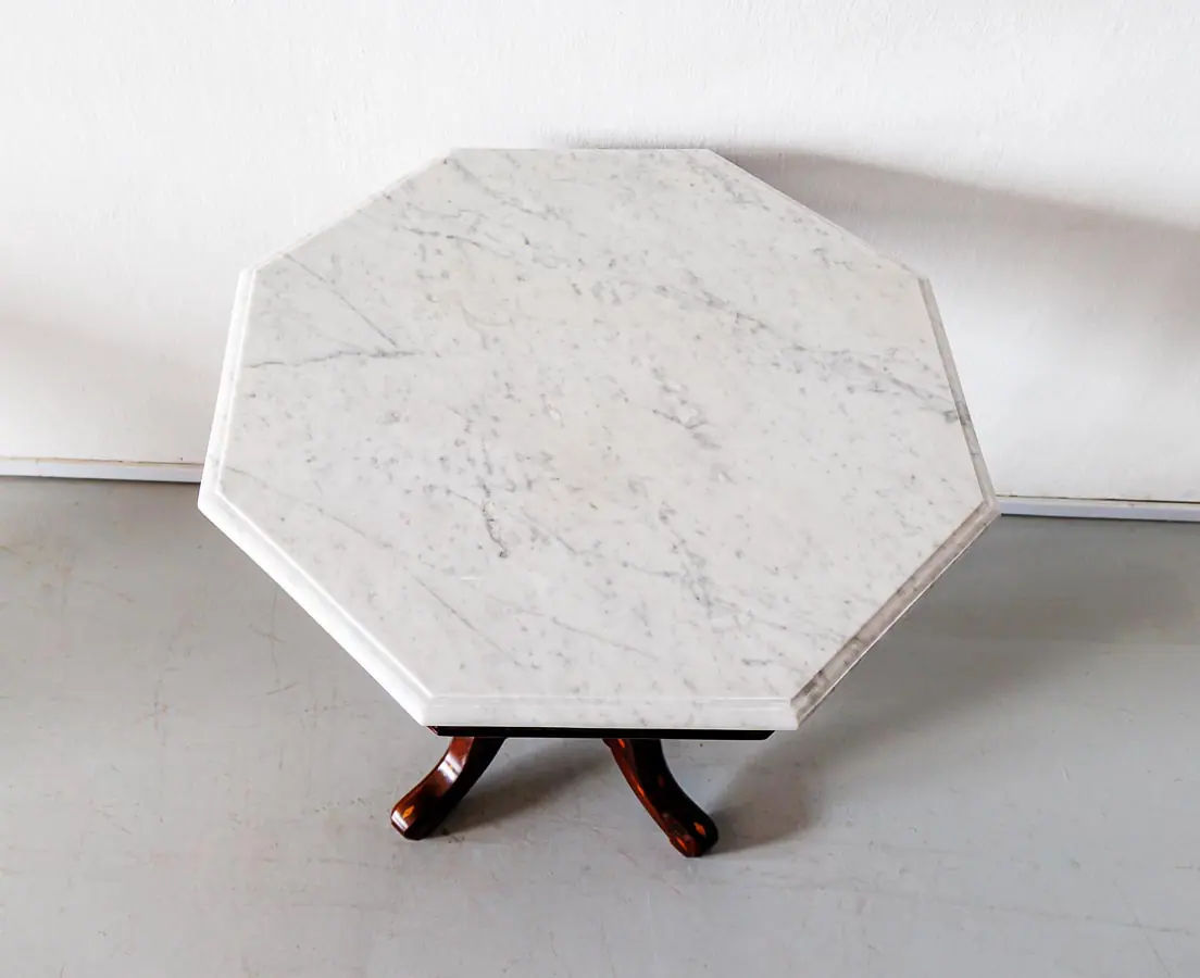 Antique Tables - Portuguese Colonial Inlaid Marble Top Table - The Past Perfect Collection - Singapore