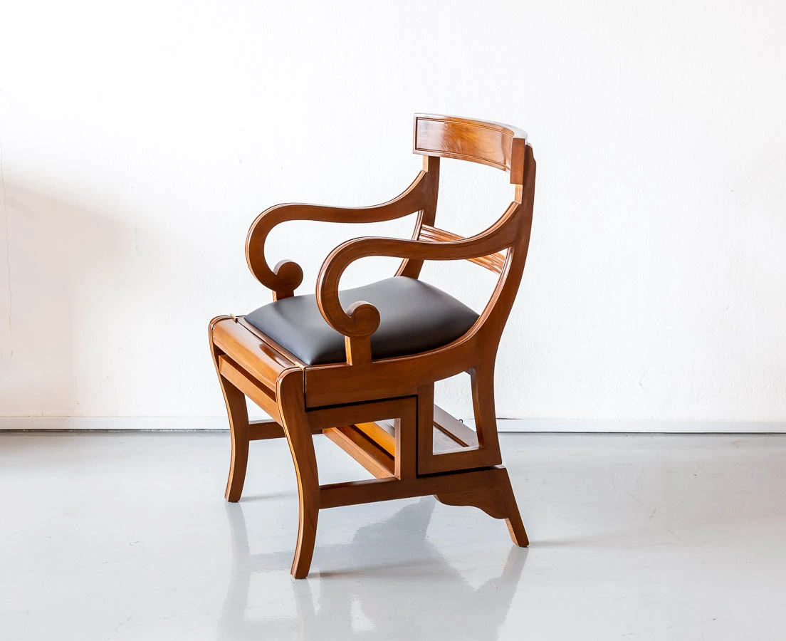 Anglo-Indian Teakwood Library Ladder Chair l The Past Perfect Collection l Singapore