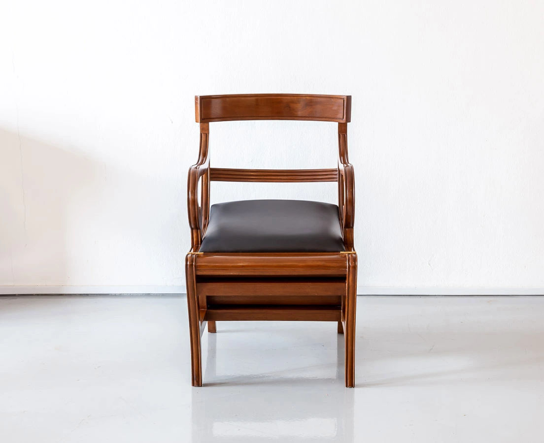 Anglo-Indian Teakwood Library Ladder Chair l The Past Perfect Collection l Singapore