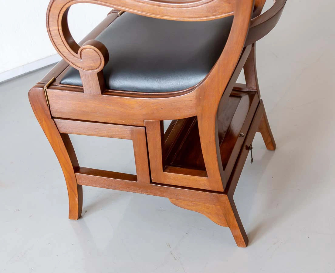 Anglo-Indian Teakwood Library Ladder Chair l The Past Perfect Collection l Singapore
