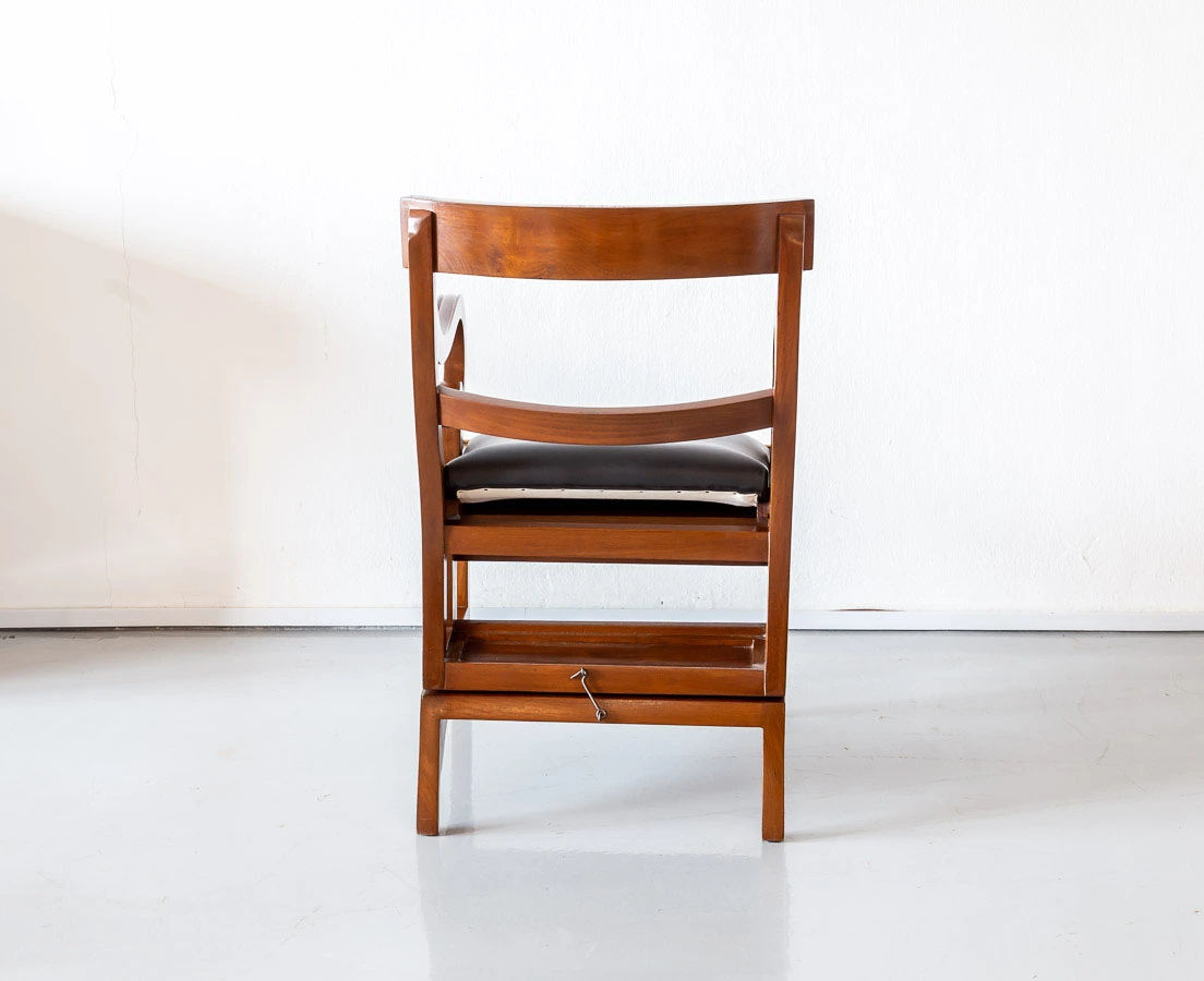 Anglo-Indian Teakwood Library Ladder Chair l The Past Perfect Collection l Singapore