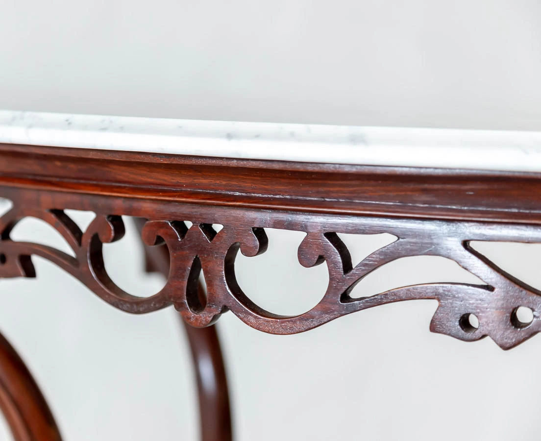 Anglo-Indian Rosewood Center Table with Marble Top l The Past Perfect Collection l Singapore
