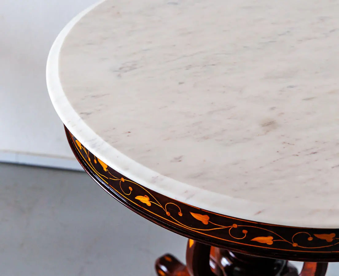 Antique Side Tables - Portuguese Colonial Rosewood Side Table with Inlay - The Past Perfect Collection - Singapore
