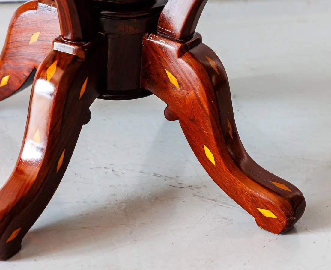 Antique Side Tables - Portuguese Colonial Rosewood Side Table with Inlay - The Past Perfect Collection - Singapore