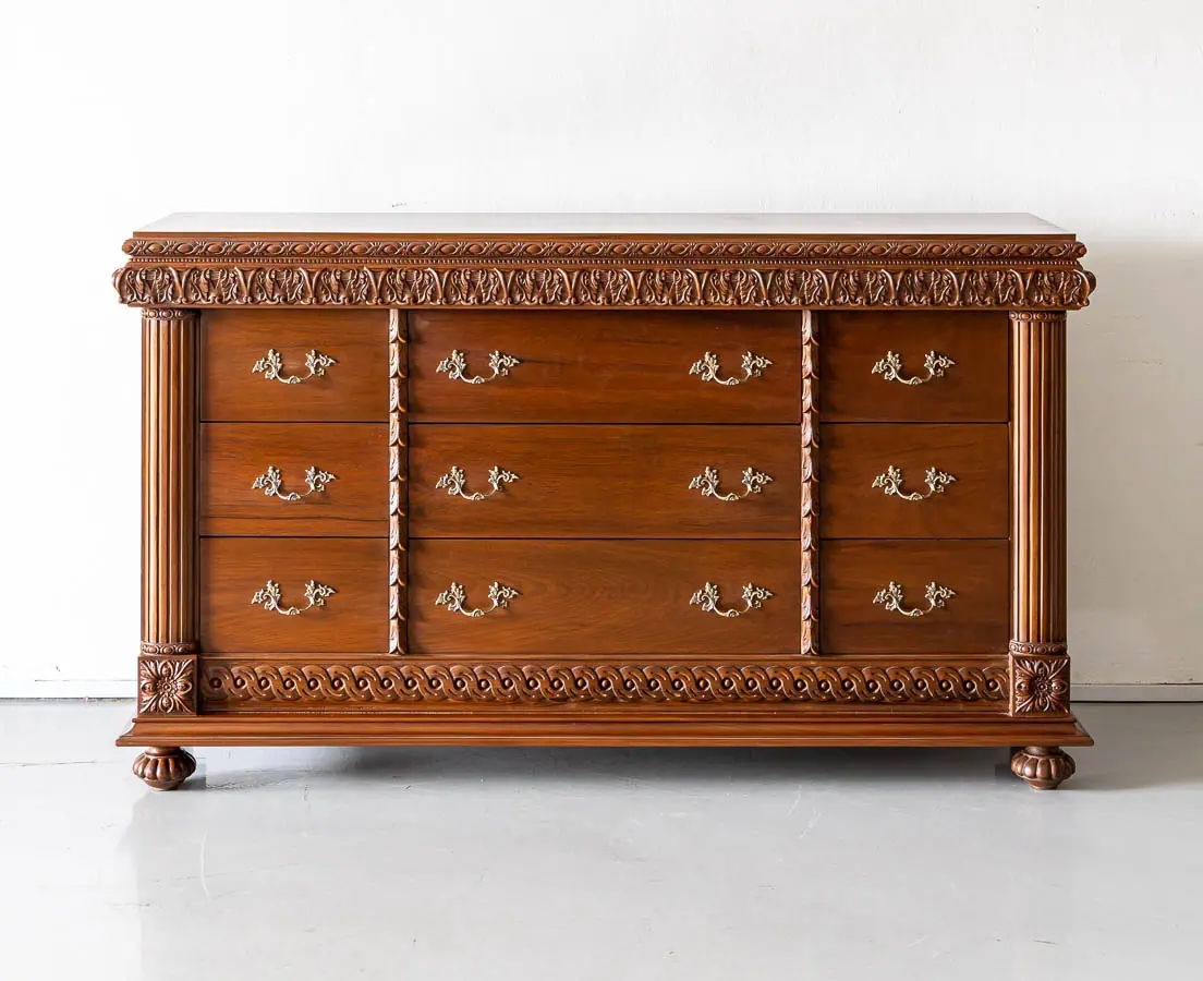Antique Sideboards - British Colonial Teakwood Sideboard - The Past Perfect Collection