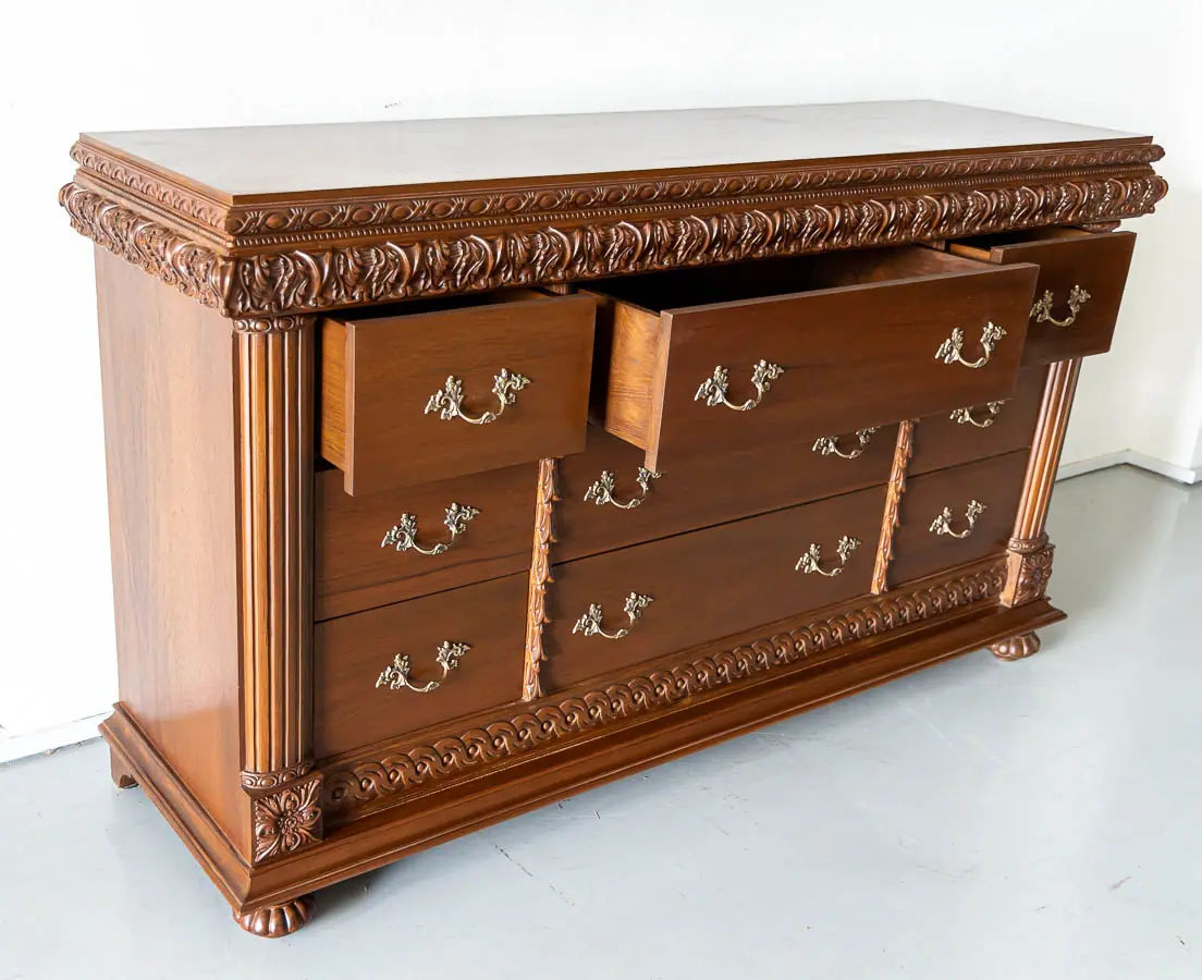 Antique Sideboards - British Colonial Teakwood Sideboard - The Past Perfect Collection