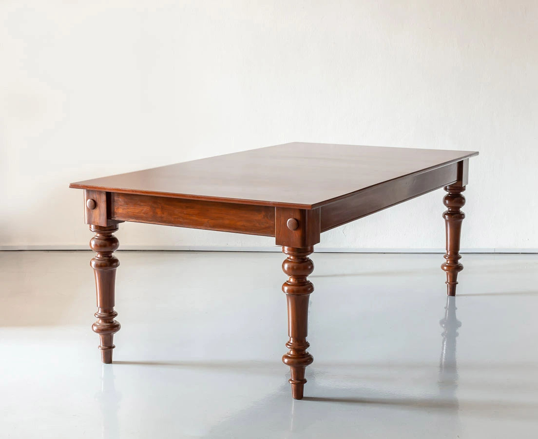 TAB-412 2L Anglo-Indian Teakwood Campaign Dining Table l The Past Perfect Collection l Singapore