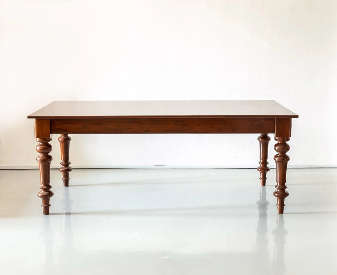 TAB-412 6L Anglo-Indian Teakwood Campaign Dining Table l The Past Perfect Collection l Singapore