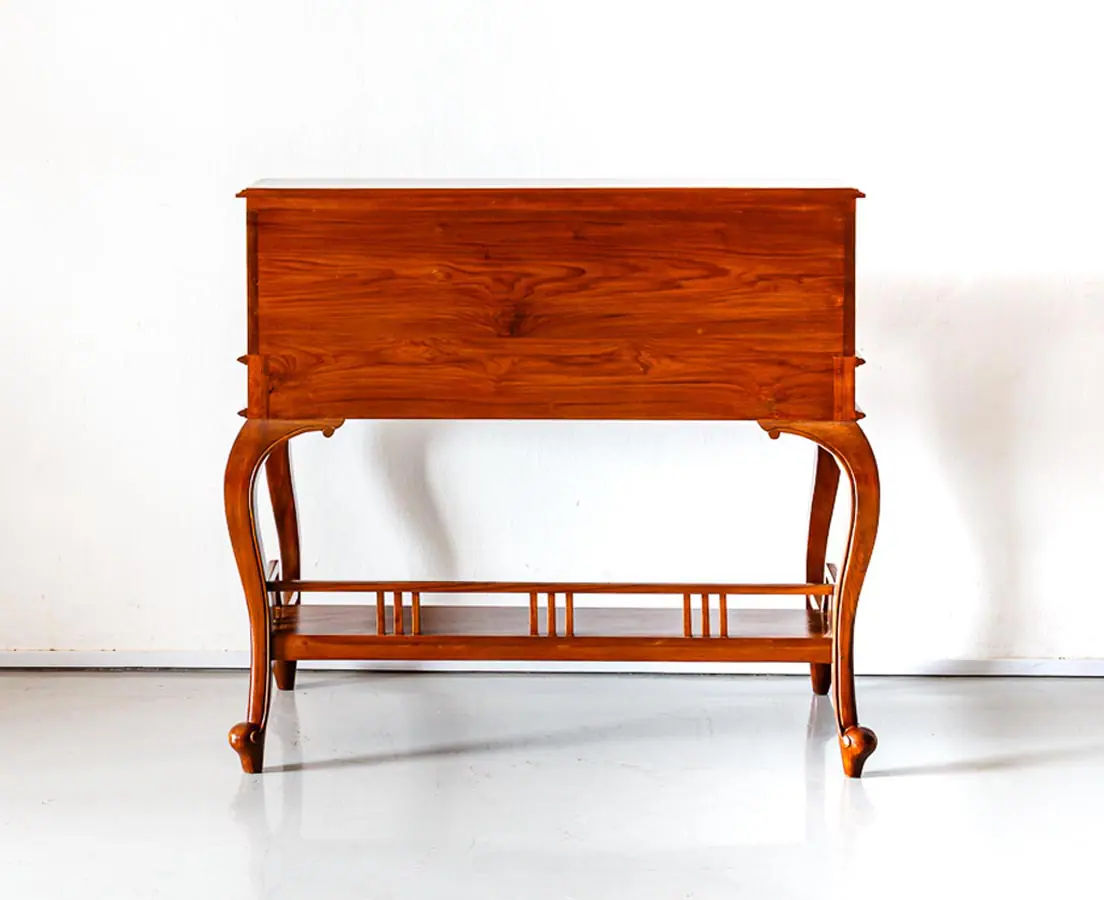 Antique Desks - British Colonial teakwood Cylinder Desk - The Past Perfect Collection - Singapore