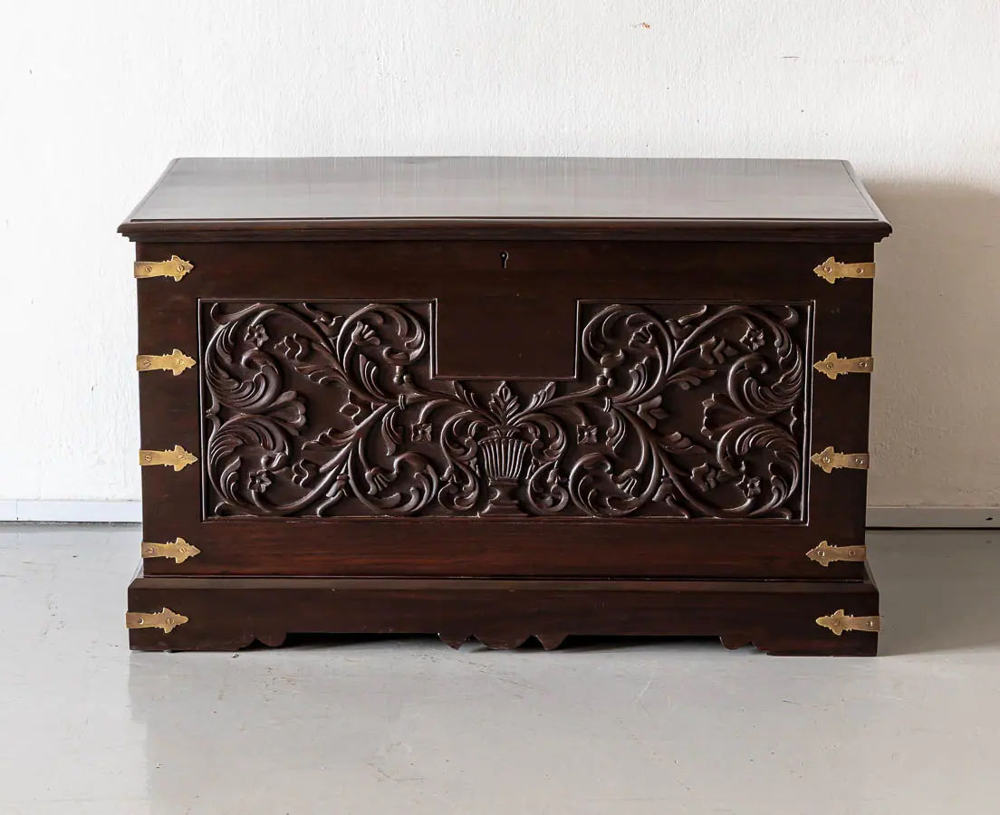 Antique Chests - Portuguese Colonial Rosewood Malabar Chest - The Past Perfect Collection - Singapore