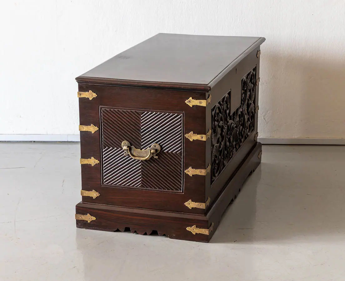 Antique Chests - Portuguese Colonial Rosewood Malabar Chest - The Past Perfect Collection - Singapore