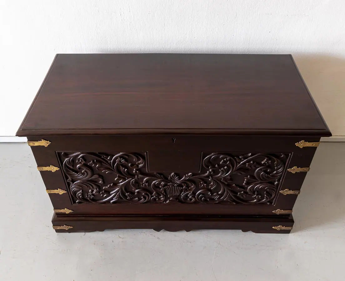 Antique Chests - Portuguese Colonial Rosewood Malabar Chest - The Past Perfect Collection - Singapore