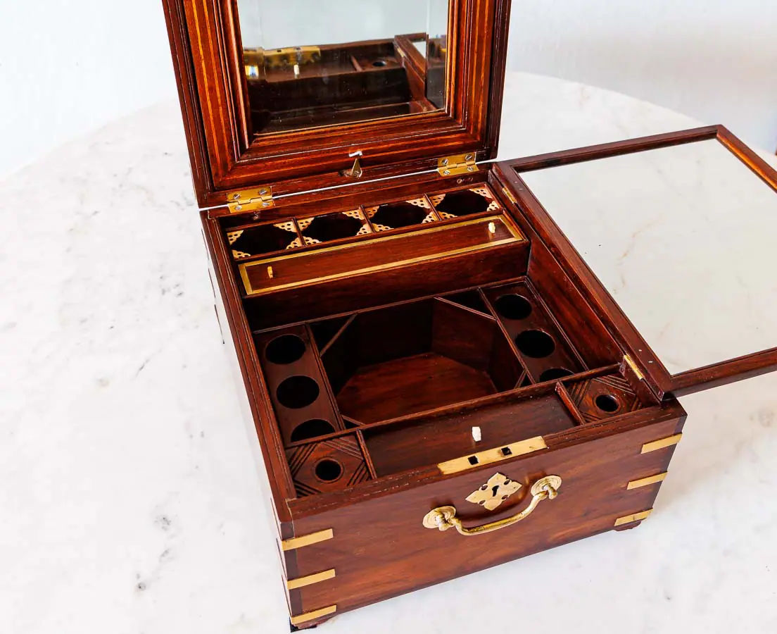 Antique Boxes - British Colonial Rosewood Dressing Box - The Past Perfect Collection