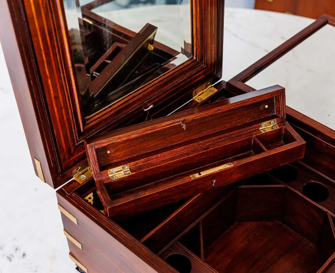 Antique Boxes - British Colonial Rosewood Dressing Box - The Past Perfect Collection