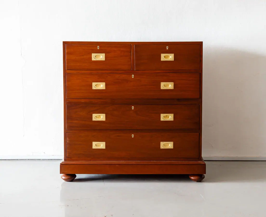 Antique Chests of Drawers - Britsch Colonial teakwood Chest of Drawers - The Past Perfect Collection - Singapore