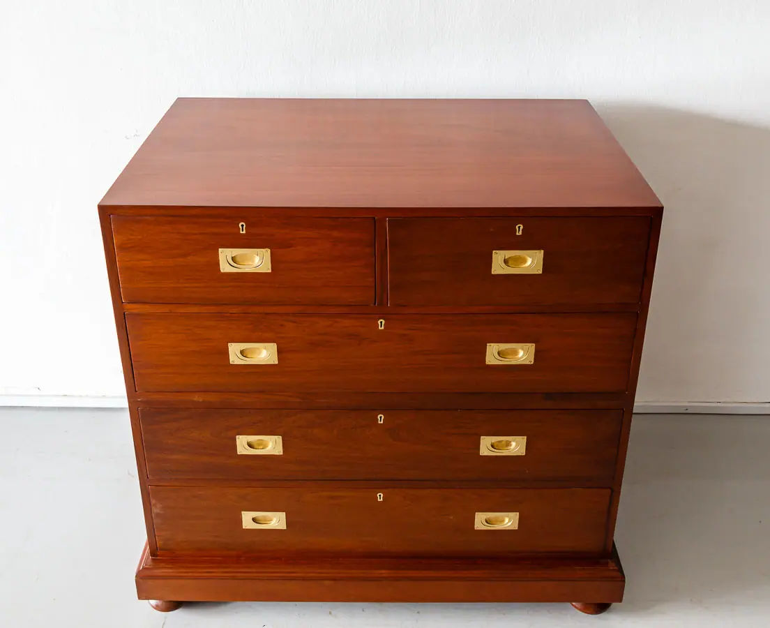 Antique Chests of Drawers - Britsch Colonial teakwood Chest of Drawers - The Past Perfect Collection - Singapore