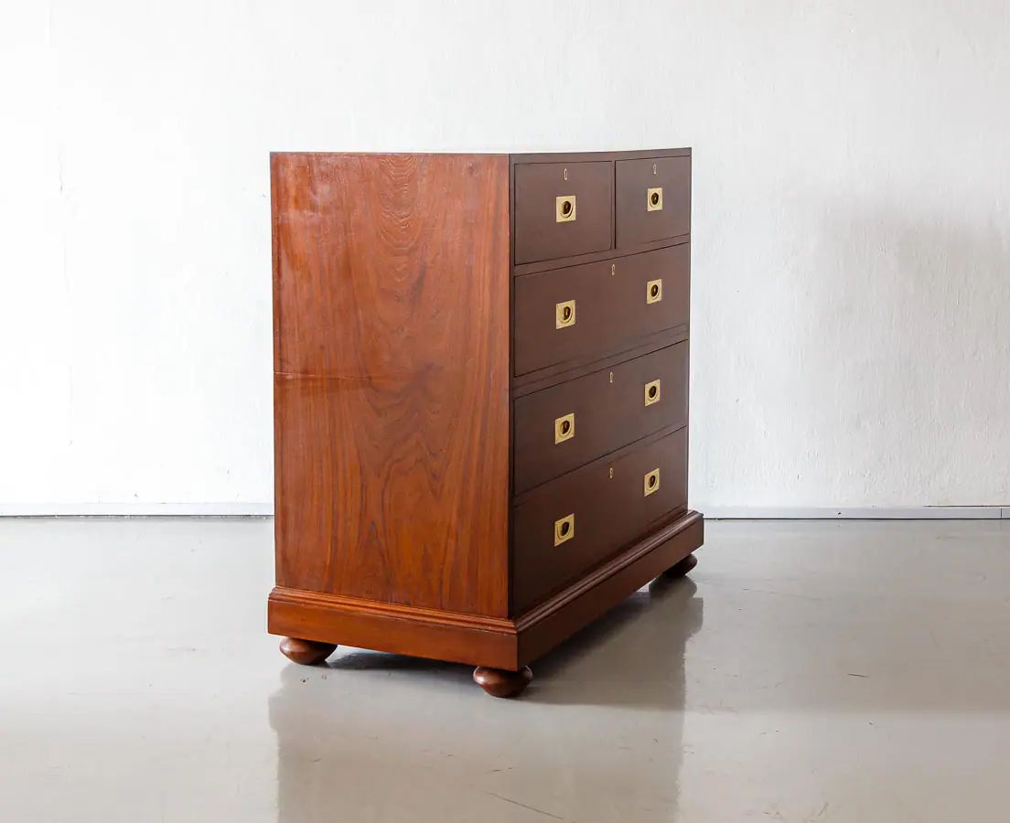 Antique Chests of Drawers - Britsch Colonial teakwood Chest of Drawers - The Past Perfect Collection - Singapore