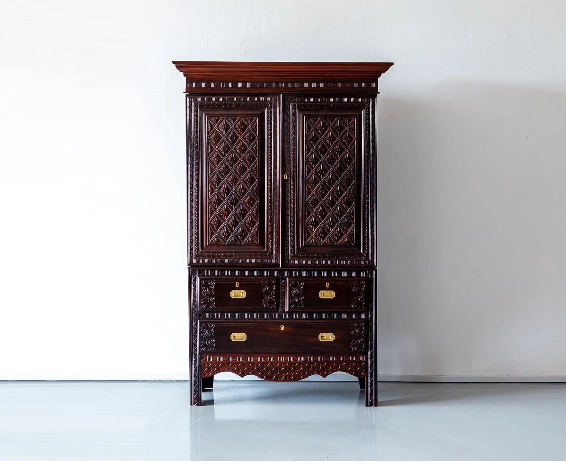 CUP-499 1L Portuguese Colonial Rosewood Cupboard l The Past Perfect Collection l Singapore